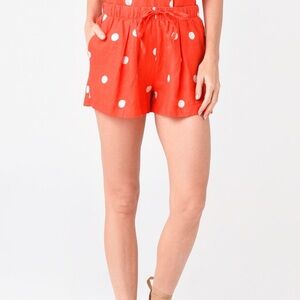 Trovata Birds of Paradis Lone Linen Polka Dot Short - NWOT - Size Medium